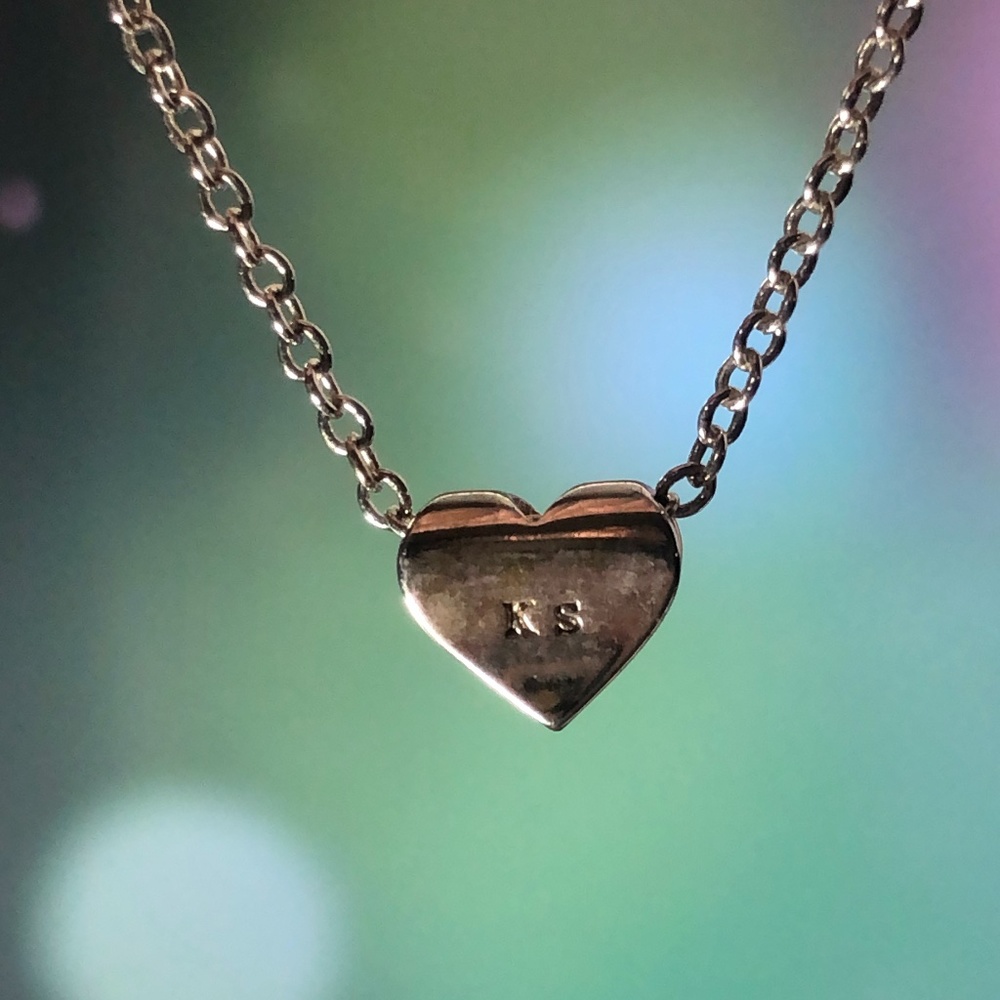 Heart Silver Charm Necklace Choker